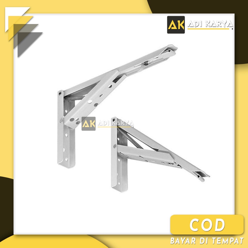 Siku Lipat Meja Dinding Besi Bracket Engsel Lipat 30cm Ambalan Penyangga Papan