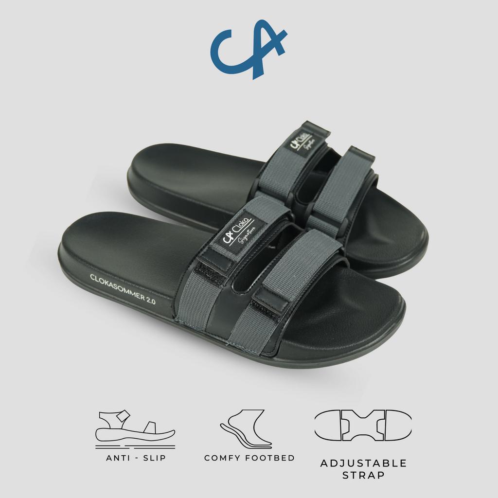 Sandal Slide Pria Kasual Santai Distro Ringan Selop Slip On Sendal Karet Slop Cowok Cloka Sommer 2.0