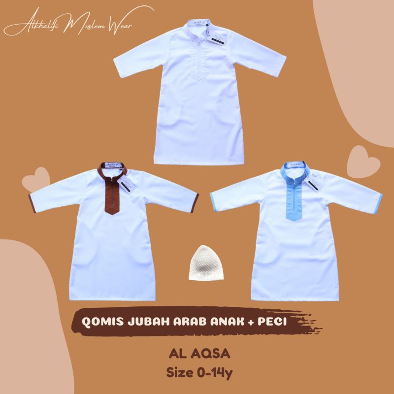 DISKON Size 0-1 Gamis Jubah Arab Anak | Gamis bayi | Koko Bayi | Baju Muslim Bayi Aqiqah AL-AQSA