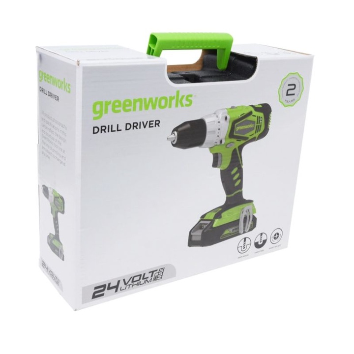 GREENWORKS Bor Listrik Nirkabel 24 V/Bor Cordless LI-ION 13MM