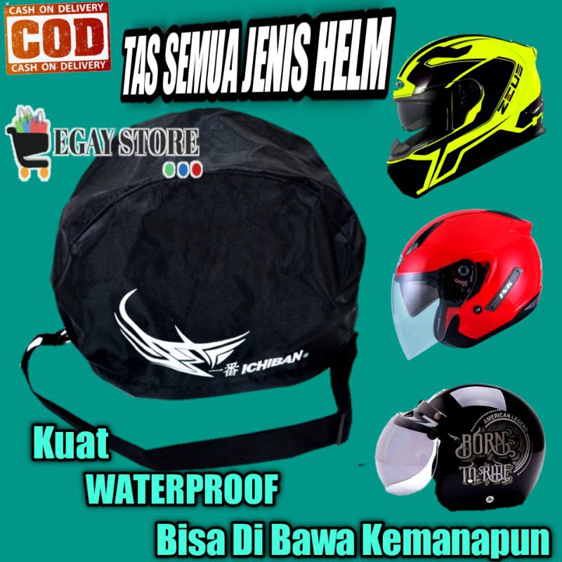 TAS HELM MOTOR  ANTI AIR TAS SELEMPANG COVER HELM ICHIBAN WATERPROOF MURAH TERLARIS PRIA WANITA