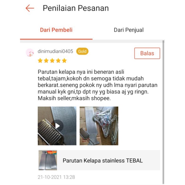 Parutan Kelapa Stainless  TEBAL