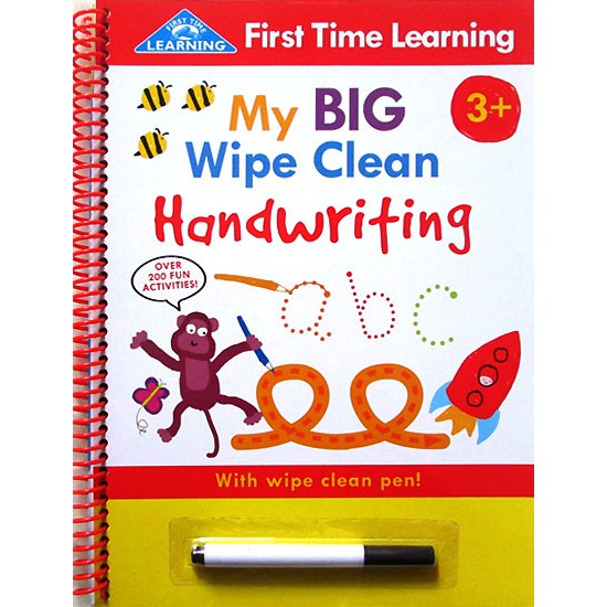 First Time Learning My Big Wipe Clean HANDWRITING with wipe clean pen