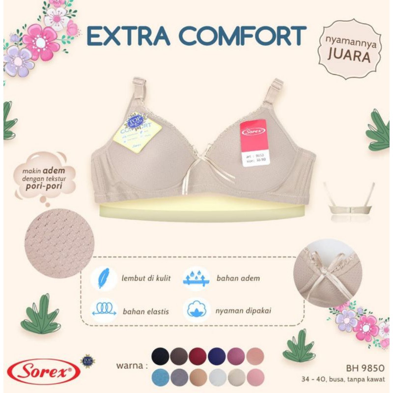 Bh pori Bra Sorex 9850 tanpa kawat extra comfort