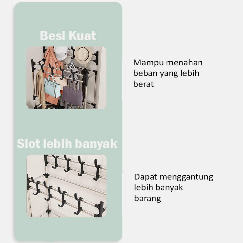 Rak Sepatu Susun Stand Hanger Rak Gantung Tas Portable Stainless Rak Serbaguna Multifungsi