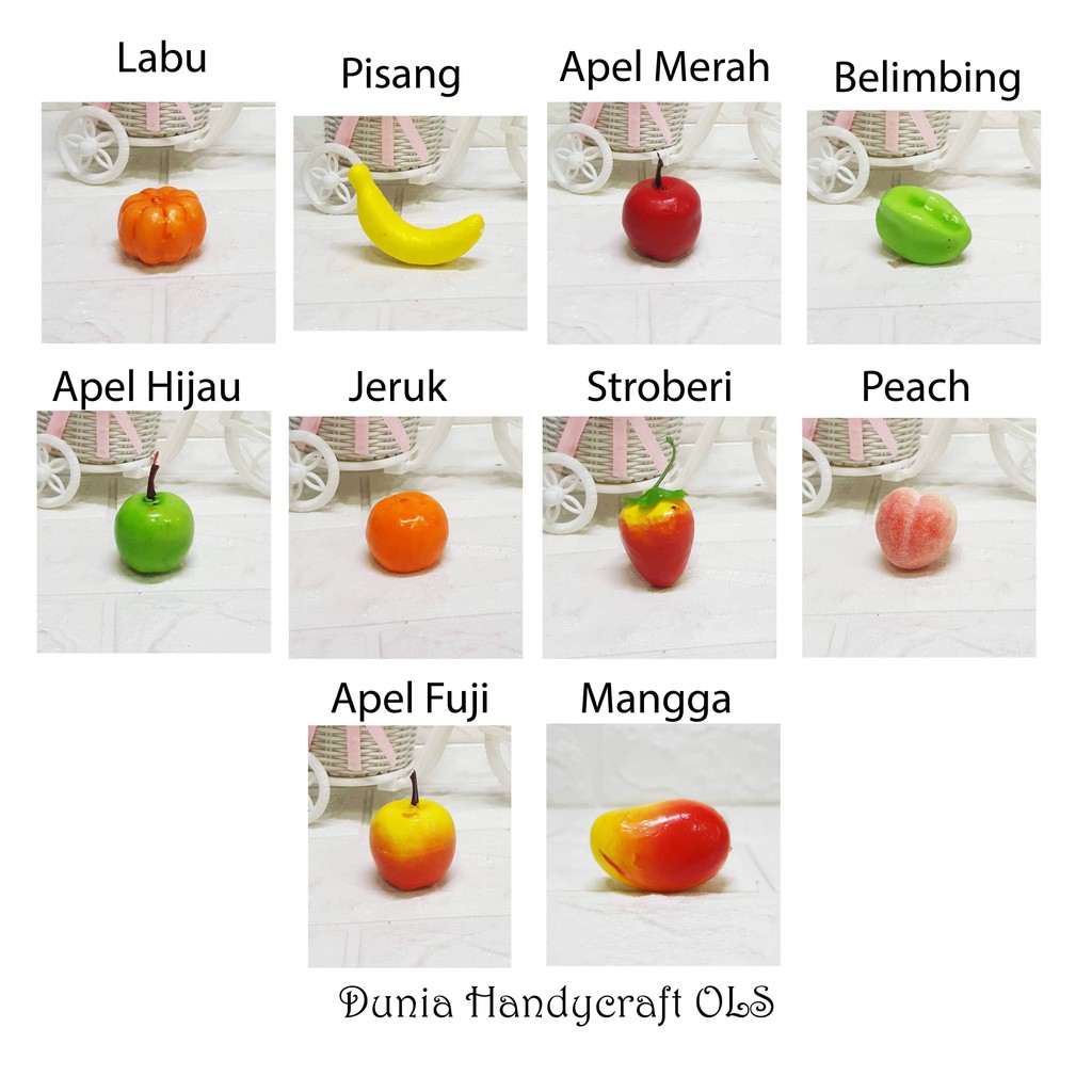 MINIATUR ANEKA BUAH IMUT Hiasan Pajangan Dekorasi Buah Mini Imitasi