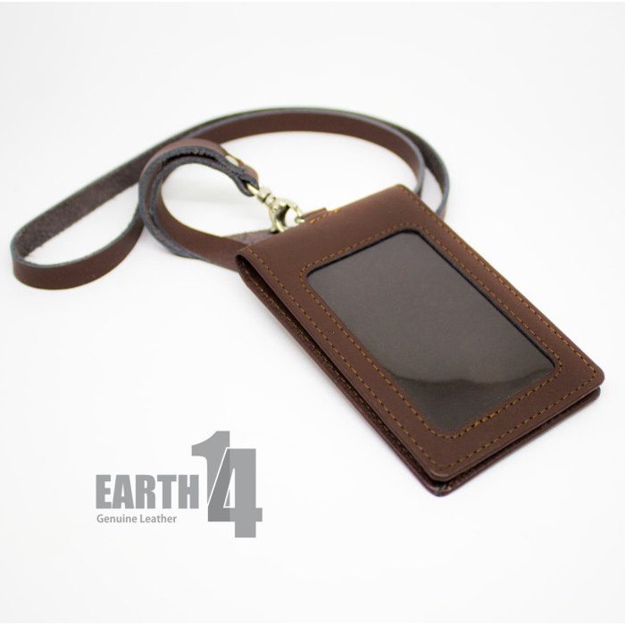 

Id Card - Id Card Holder,Id Card , Name Tag 100% Full Kulit Asli - Card Holder K - Cokelat Tua