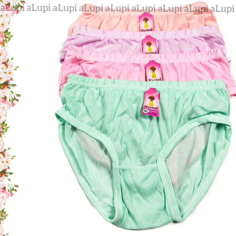 Undies Cd Celana Dalam Wanita Cewek Dewasa KETIES Katun Polos Ukuran Size Uk M L XL Murah Termurah