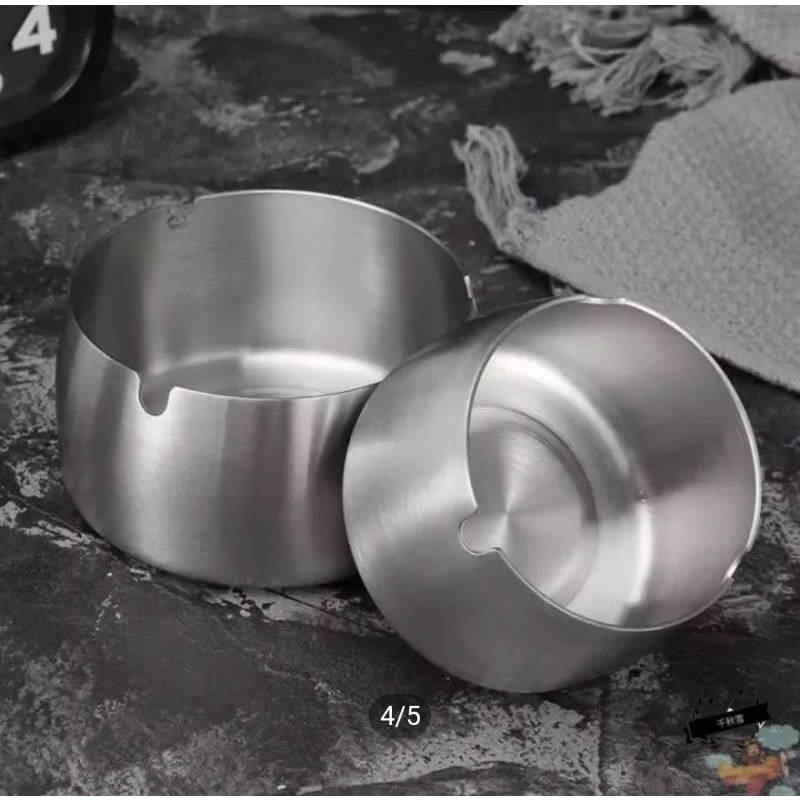 Asbak Stainless Tebal Dan Tinggi 5cm Ashtray