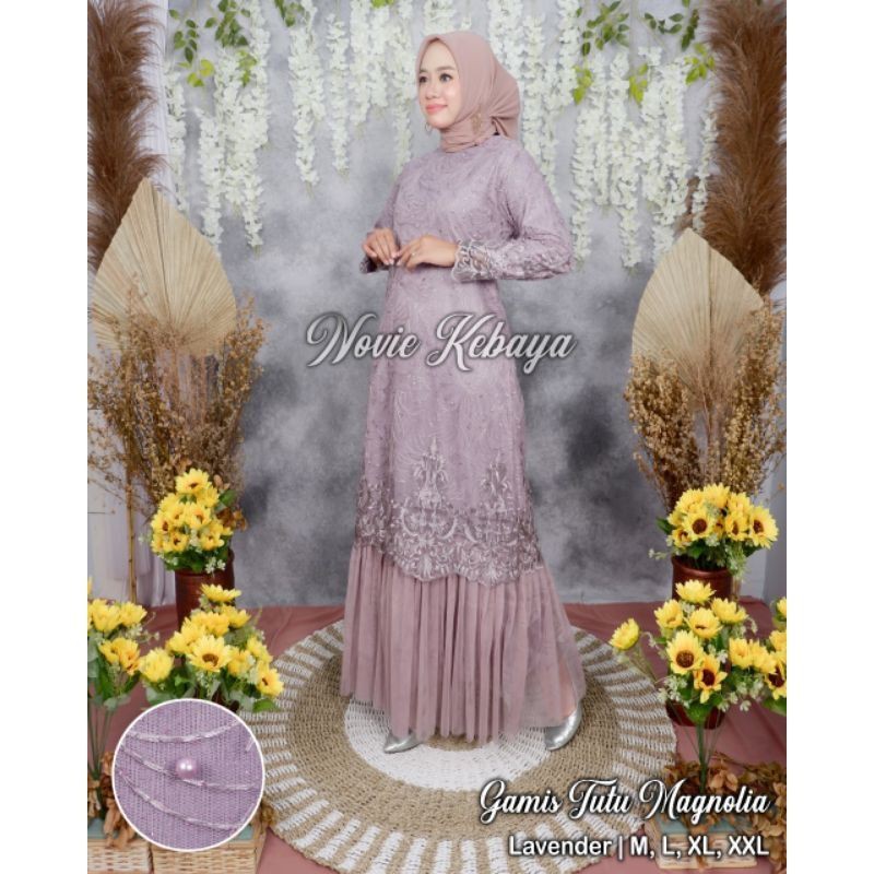 COD Gamis Tulle mix Tutu / Kebaya Modren / Gamis Pesta / Original Novie Kebaya / Gamis Tutu