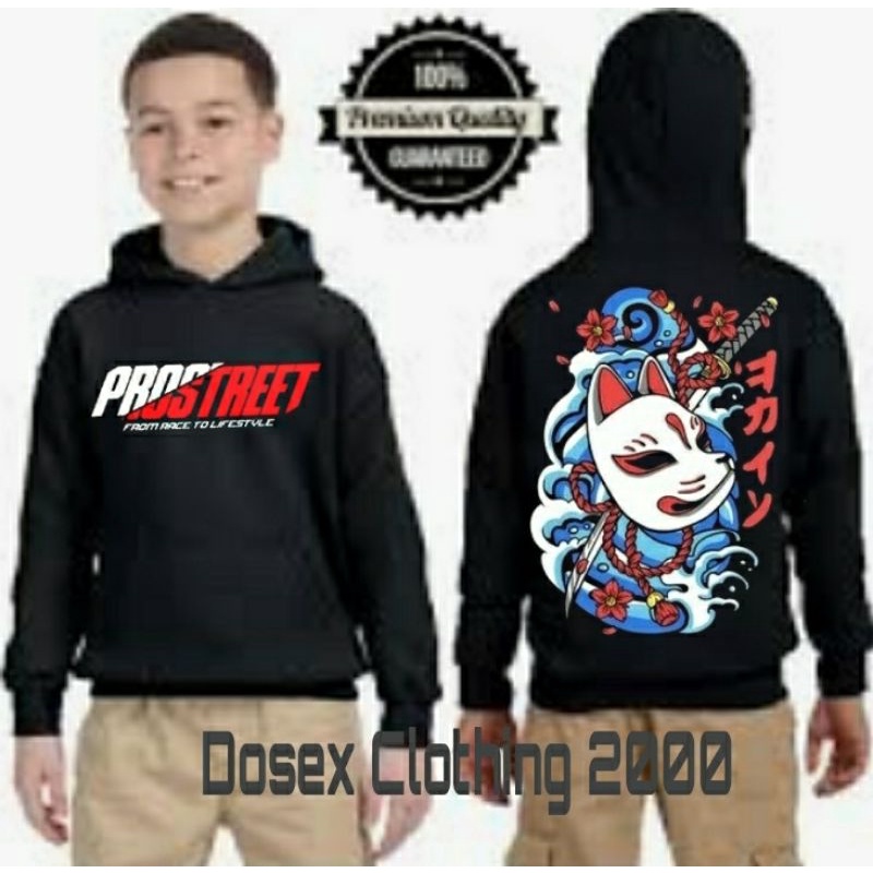 Hoodie Prostreet Samurai Kitsune Anak Usia 3_10 Tahun