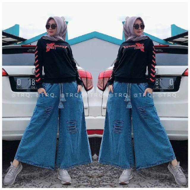 Setelan kulot jeans