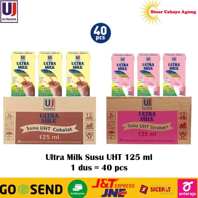

BISA BAYAR DITEMPAT (1 dus = 40 pcs) Susu UHT Ultra Milk 125 ml Ultrajaya - Strawberi