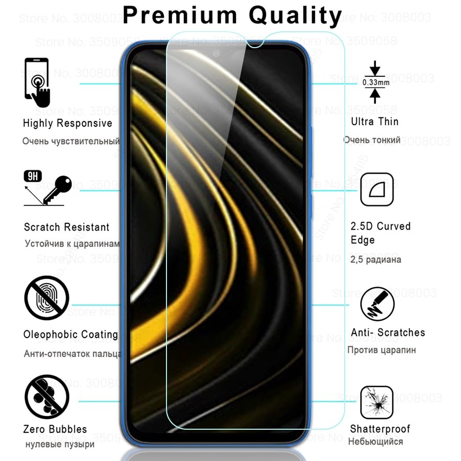 Case POCO M3 Shockproof Transparent Casing + Tempered Glass Clear Layar