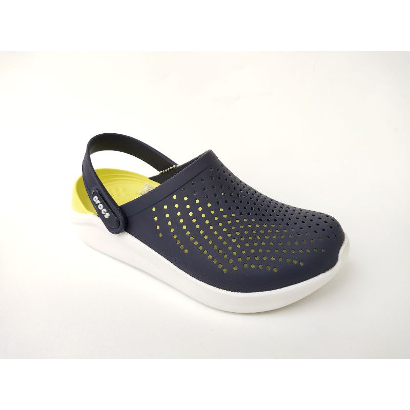 Crocs LiteRide Clog Navy / Lime Sepatu Sandal Crocs Untuk Pria Dan Wanita / Sandal Crocs / Crocs