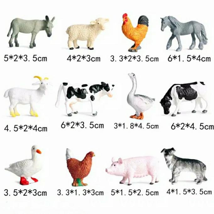 best seller] Miniatur Farm Animal 1 Set 12 Pcs (Mini)