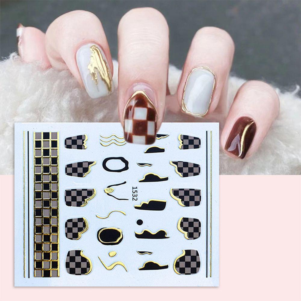 Stiker Kuku SOLIGHTER Kisi Grid Baru DIY Manicure Hill Pattern