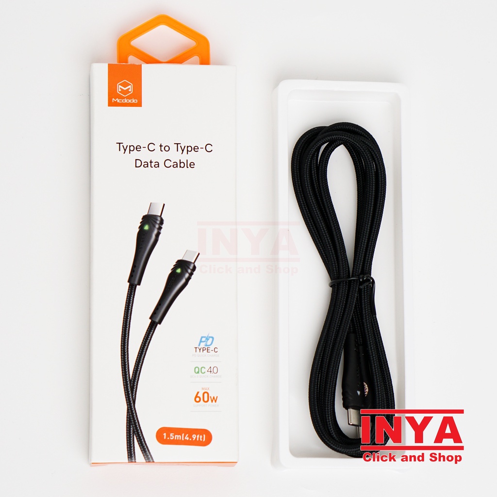 MCDODO CA-6660 Type C to Type C Data Cable 1.5m - 3A Quick Charging - Kabel Data