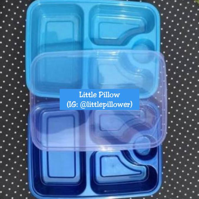 SWAN BENTO PLASTIK TEBAL BIRU TUA METALIK|BOX BENTO|TRAY BENTO|BENTO PARTIS LTP-610