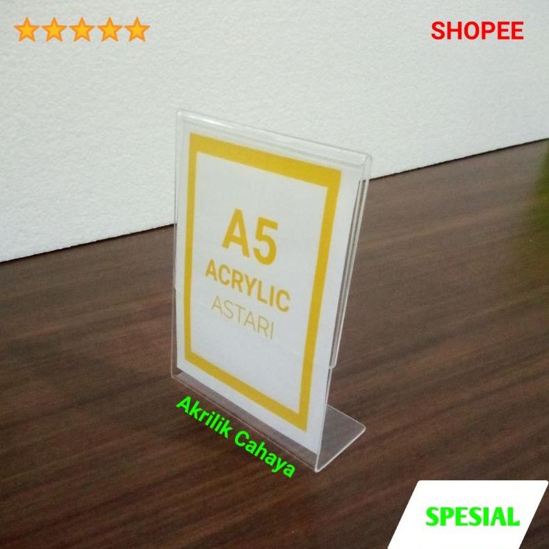 

[(BAYAR DITEMPAT) TENT HOLDER / TEMPAT BROSUR A5 / TENT CARD AKRILIK DISPLAY