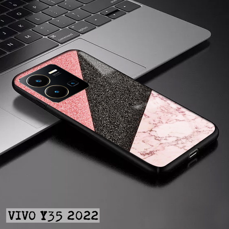 Softcase Glass Kaca VIVO Y35 2022 Terbaru [FC36] Case Motif VIVO Y35 2022 - Casing Hp VIVO Y35 2022 