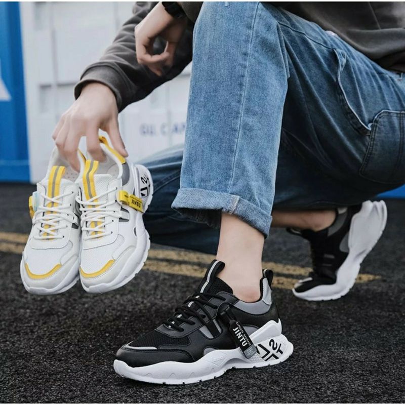 attarshoes Sepatu Sport Sneaker Pria Jintu Korea Keren Terbaru