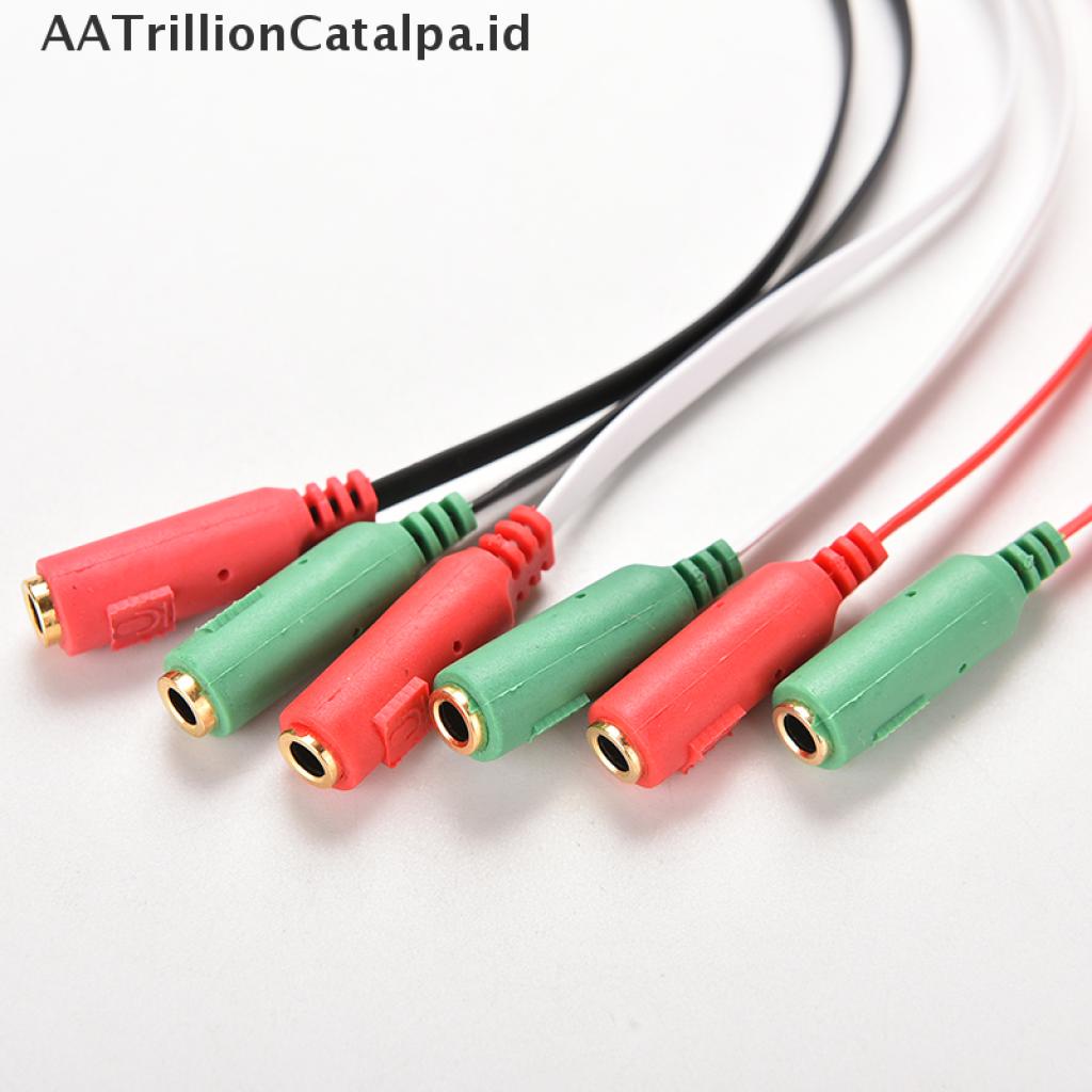 (AATrillionCatalpa) Adapter Splitter Kabel Audio AUX 1x3.5mm male Ke 2 Female Untuk Earphone / Headphone