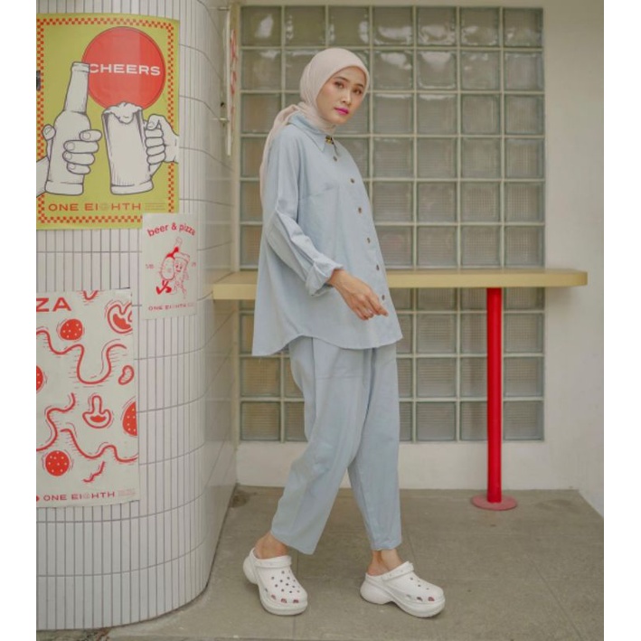 Derby set  dusty blue by iymelsayshijab# ISH