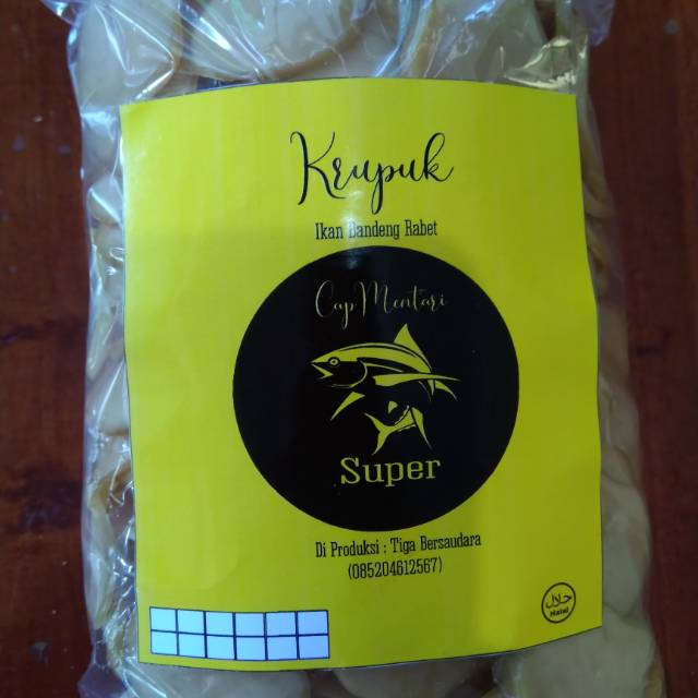 

Krupuk Ikan Bandeng Rabed (payus) 500gr cap mentari