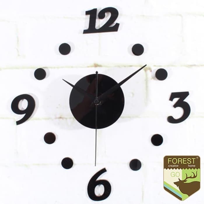 Jam Dinding Tempel Besar DIY Senyap Analog 3D Giant Clock Modern ***