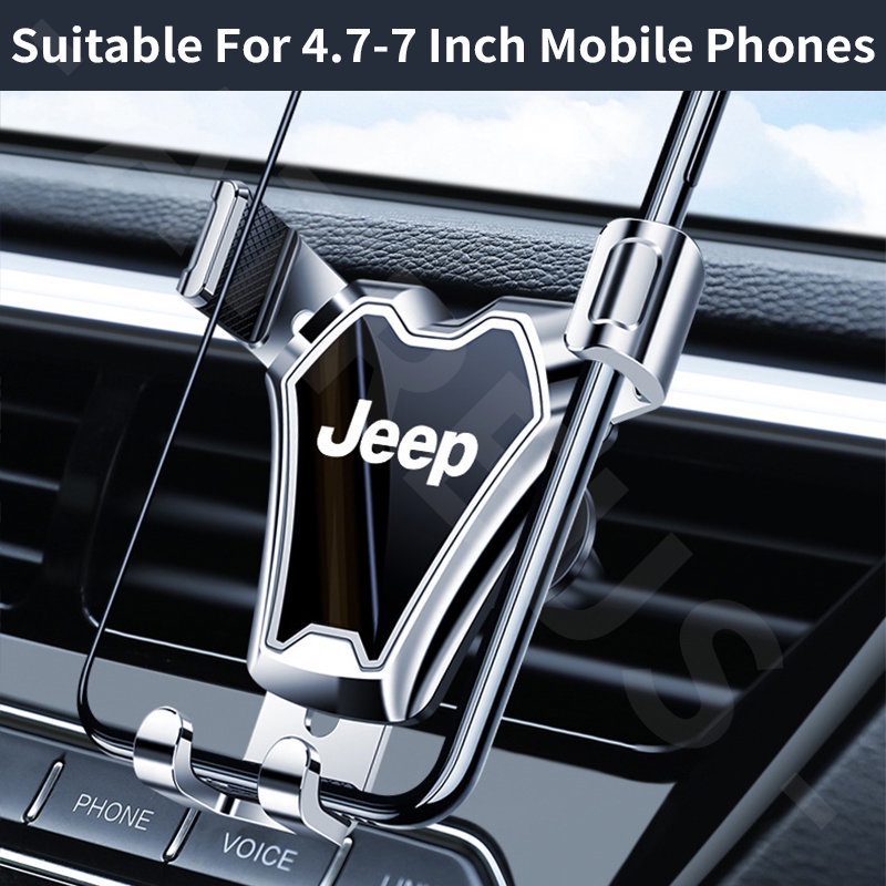 Jeep Stand Handphone Universal 4.7-7 inch Dapat Berputar 360 Derajat Ventilasi Ac Mobil Holder Handphone Untuk Renegade Compass 2022 Willys Wrangler jk Cherokee xj