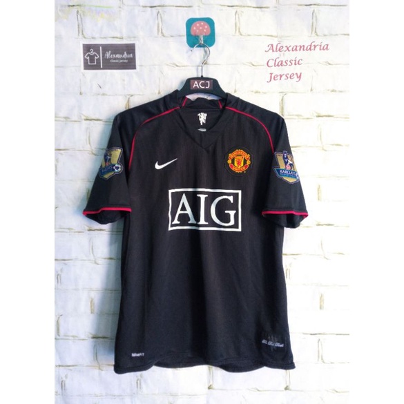 Jersey Original Manchester United away 2007/2008 black sweet nns Ronaldo