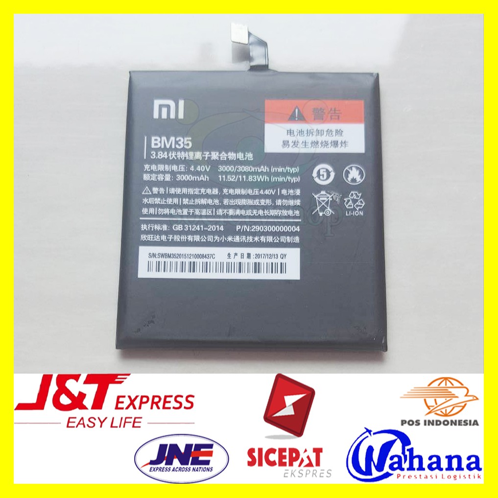 Baterai Xiaomi Mi4C Original Batre BM35 Hp Xiomi Asli Ori