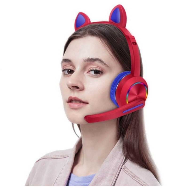 Headset Bando Bluetooth Gaming AKZ-K23 Wireless Headphone LED LIGHT