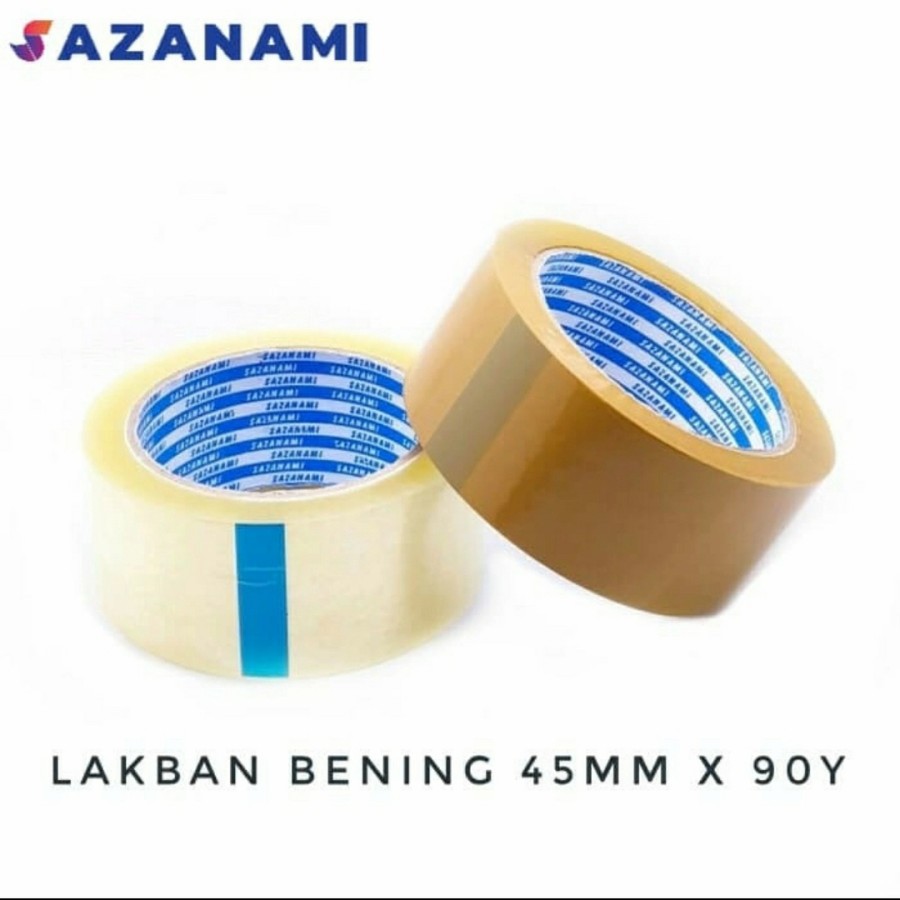 

Lakban Bening 2" 45mm x 90 Yard Sazanami Opp Tape