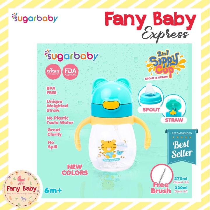 SUGAR BABY TRITAN SIPPY CUP 2in1 6M+ / 270ML