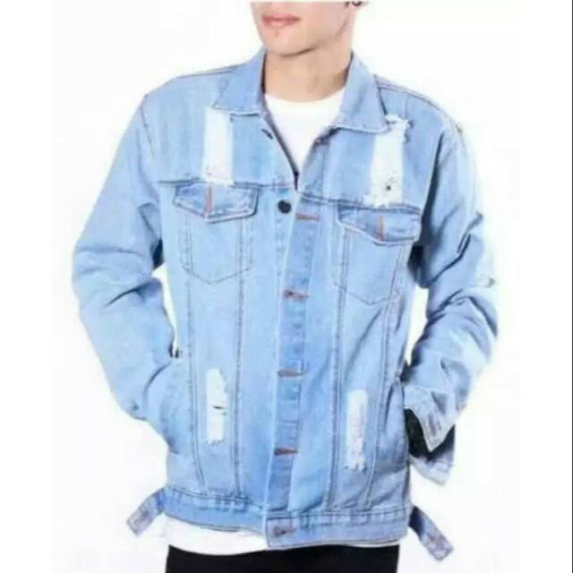 Jaket jeans pria sobek-jaket DENIM pria-jaket denim murah