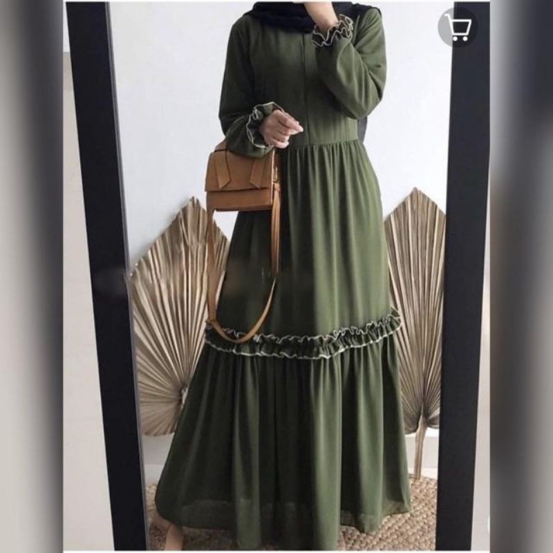 GAMIS CHERINA REMPEL WIRU DRESS BUSUI  MOSCREPE  PREMIUM