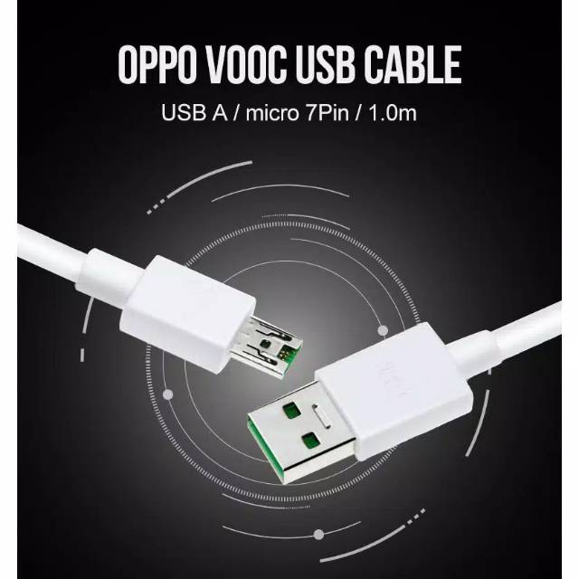 Cable USB VOOC OPPO Tipe micro &amp; Tipe C - FAST CHARGING