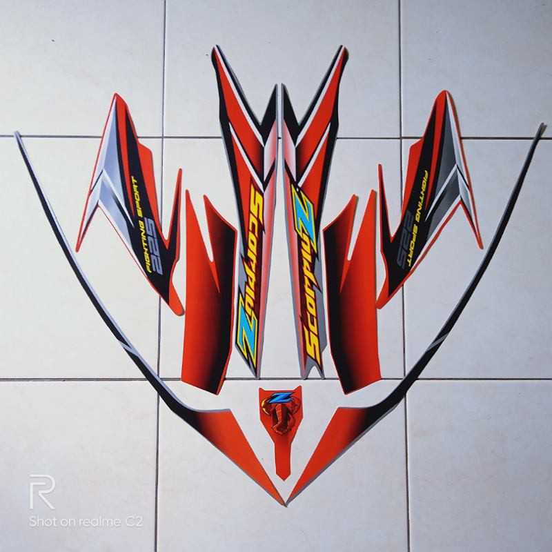 stiker striping motor yamaha scorpio z 225 2006 orange