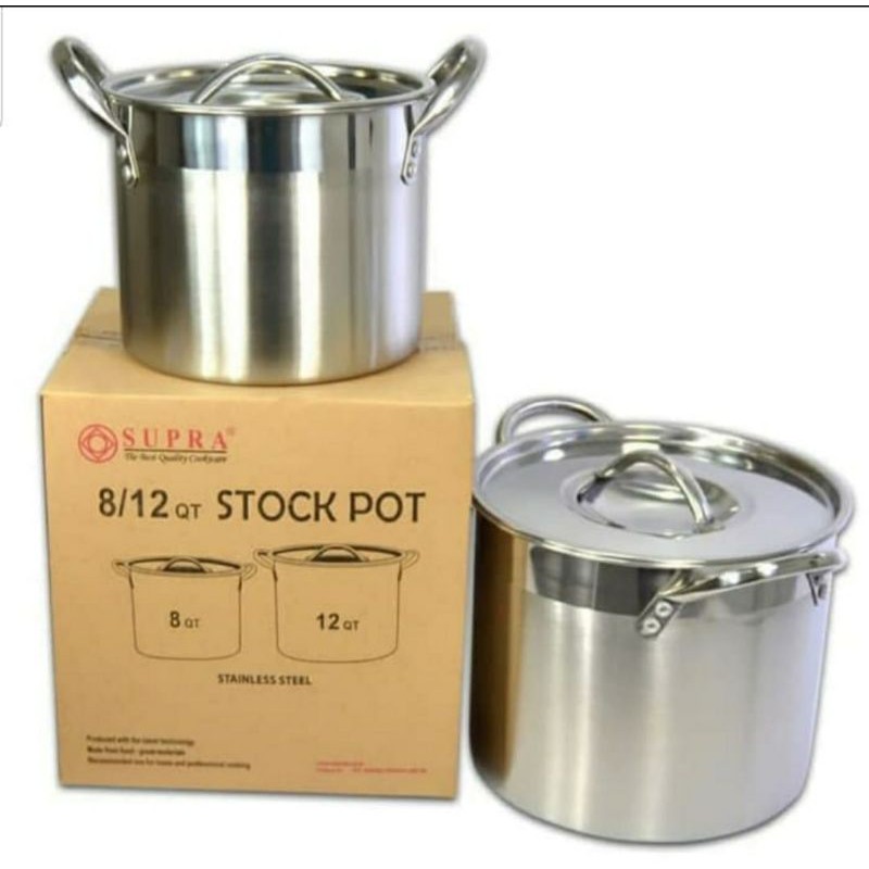 Supra Stainless Panci Stockpot 8/12 Qt. Panci Dandang