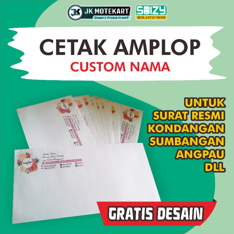 

[SOIZY] Cetak Amplop Resmi Kondangan Sumbangan Angpau Dll