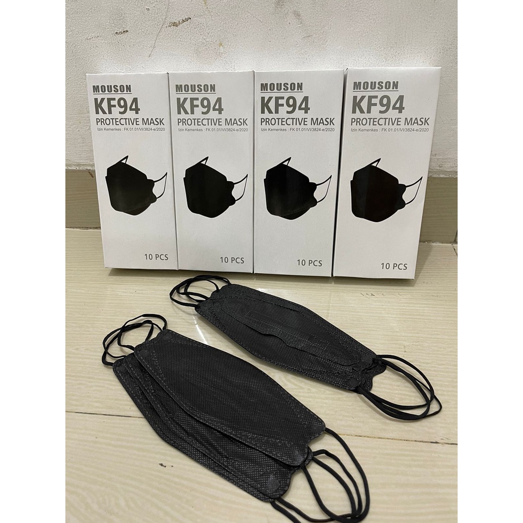 masker full hitam / masker kf94 mouson 4ply warna / masker korea evo mouson / masker kf94 warna isi 10pcs NON LOGO MOUSON