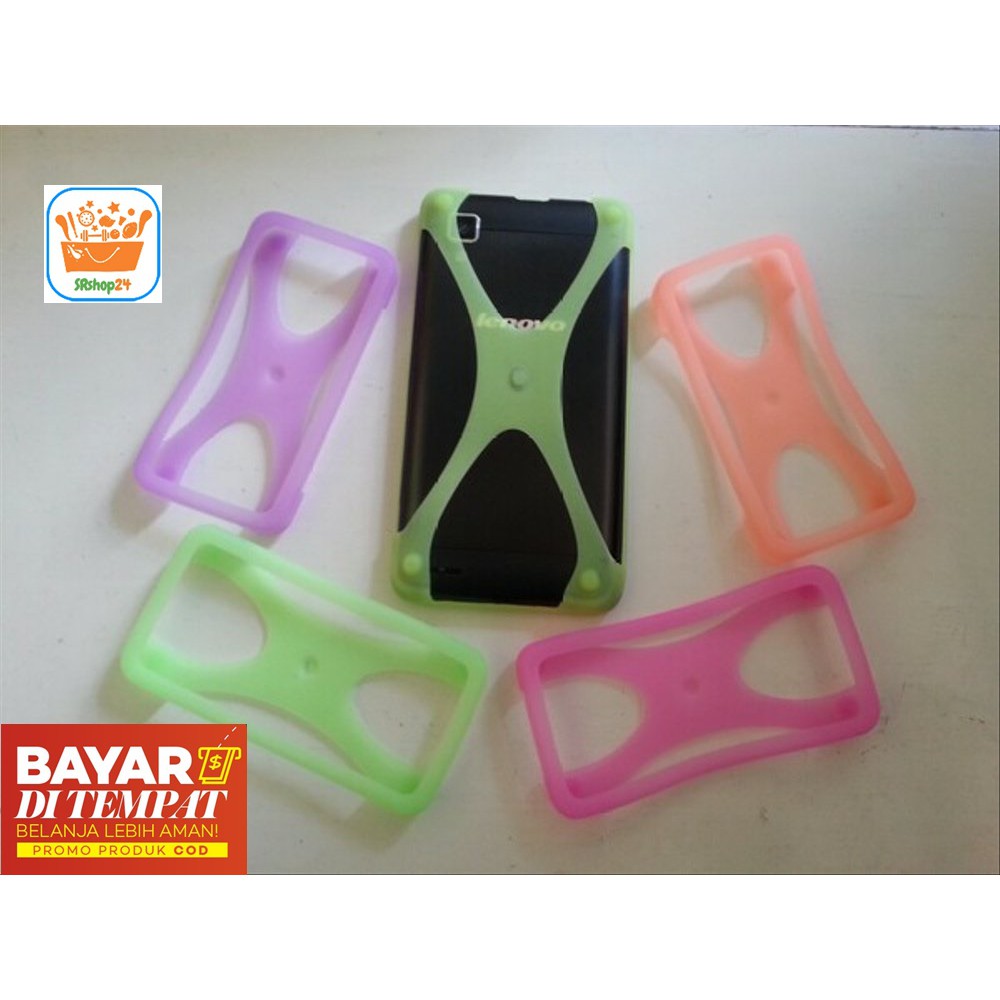 BUMPER CASE SILIKON POLOS KARET PELINDUNG HP WARNA ACAK - 1PC