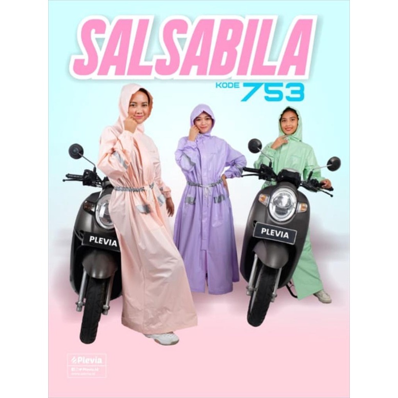 Jas hujan wanita gamis rok salsabila polos / Jas Hujan Gamis Plevia - 753