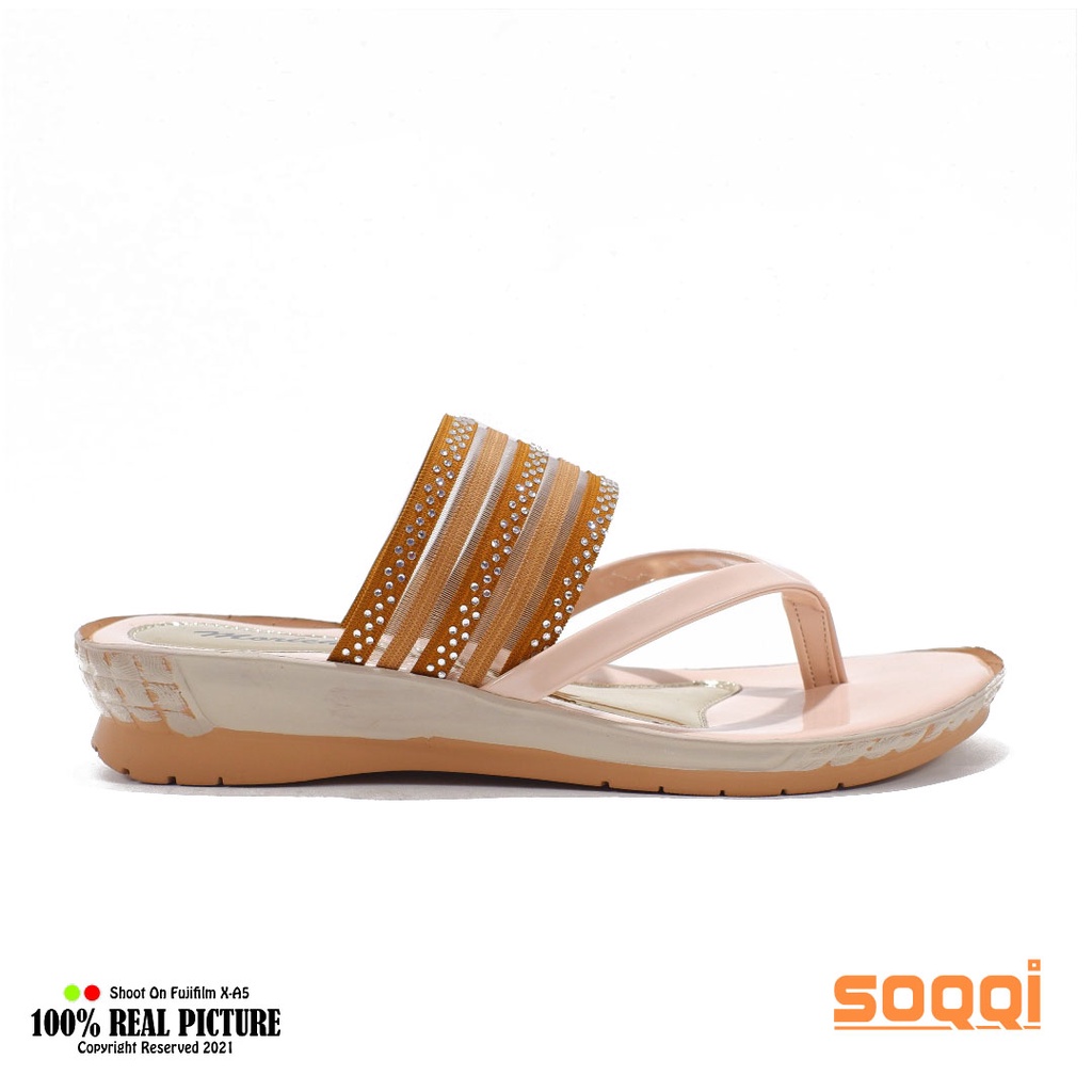 Sendal wanita wedges pesta jepit casual original sandal cewek dewasa japit hak untuk kondangan tinggi 3cm branded Morichi AT01 promo lebaran keren cod murah 37-40