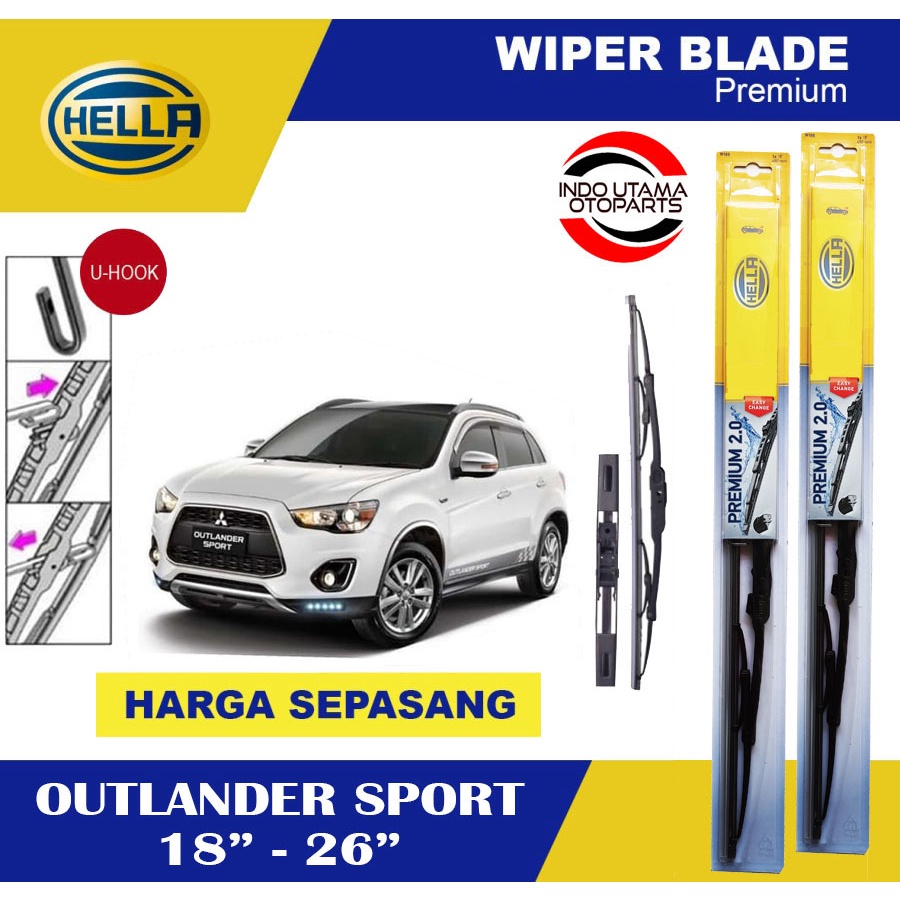 Wiper Blade Mobil Outlander Sport HELLA Premium 2.0 (18-26)