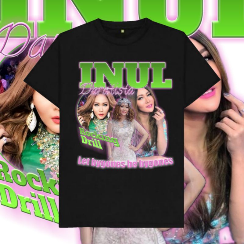 Baju Kaos Vintage Inul Daratista - Tshirt Dangdut Rap Tee Hitam Pria Wanita Premium Oversize Musik B