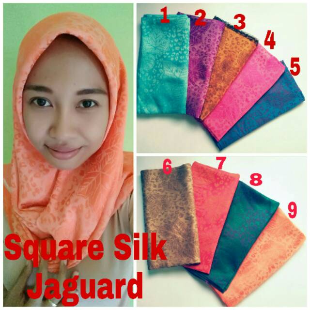 Jilbab Segi 4 Square Silk Jaguar
