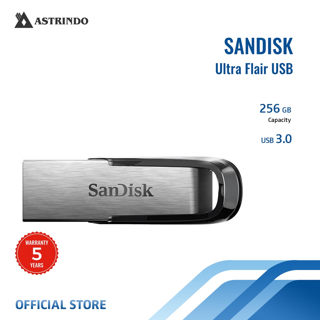 Sandisk Ultra Flair USB 256GB , Flashdisk USB 3.0 - (SDCZ73-256G-G46)